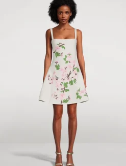Cherry Blossom Jacquard Mini Dress