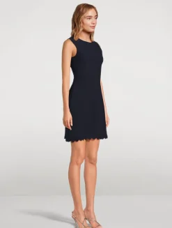 Cherry Blossoms-Embossed Mini Dress