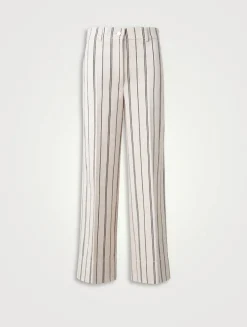 Chiara Wide-Leg Jeans In Stripe Print