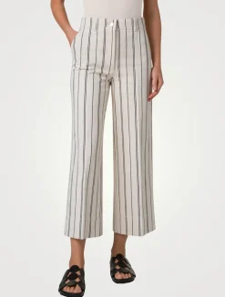 Chiara Wide-Leg Jeans In Stripe Print