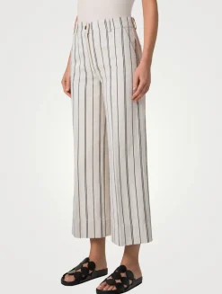 Chiara Wide-Leg Jeans In Stripe Print