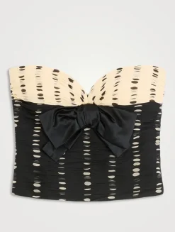 Chiffon Strapless Top In Plusdepois Print