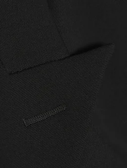 Chiffon-Trimmed Wool Blazer