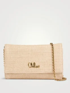 Chloé Iconic Raffia Wallet-On-Chain