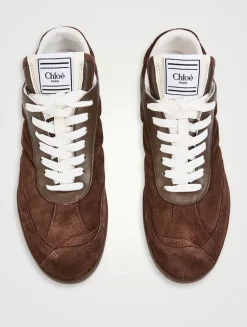 Chloé Kick Suede And Mesh Sneakers