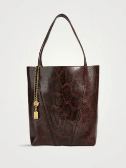 Chloé Spin Python-Embossed Leather Tote Bag