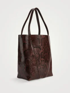 Chloé Spin Python-Embossed Leather Tote Bag