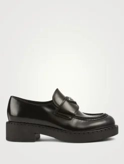 Chocolate Brushed Leather Loafers