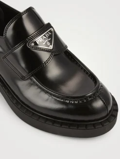 Chocolate Brushed Leather Loafers