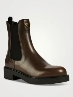 Chocolate Leather Chelsea Boots