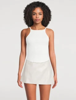 Circle Rib-Knit Tank Top