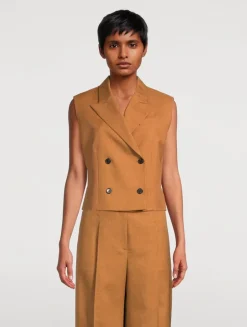 City Twill Double-Breasted Vest