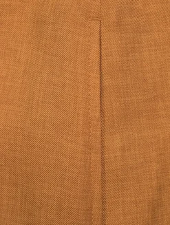 City Twill Pleated Wide-Leg Trousers