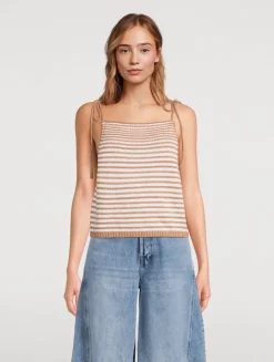 Claire Stripe Jacquard Knit Tank Top