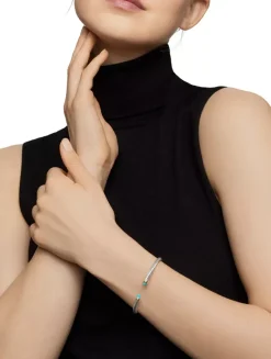 Classic Cable Bracelet In Sterling Silver With 18k Yellow Gold And Black Onyx, 4mm