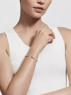 Classic Cable Bracelet In Sterling Silver With 14k Yellow Gold And Black Onyx, 5mm