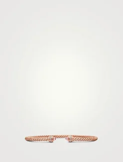 Classic Cablespira® Bracelet In 18k Rose Gold With Morganite And Diamonds, 3mm