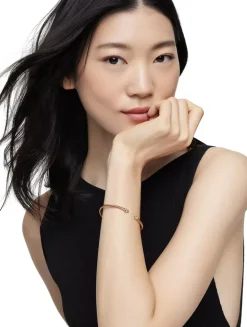 Classic Cablespira® Bracelet In 18k Rose Gold With Morganite And Diamonds, 3mm