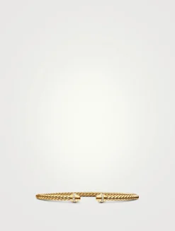 Classic Cablespira® Bracelet In 18k Yellow Gold With Diamonds, 3mm