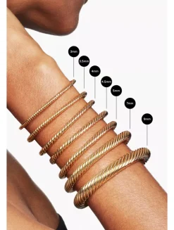 Classic Cablespira® Bracelet In 18k Yellow Gold With Diamonds, 3mm