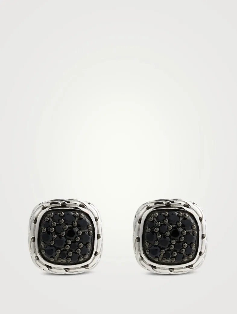 Classic Chain 12MM Silver Stud Earrings