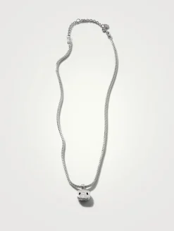 Classic Chain Sterling Silver Enhancer Necklace With Pavé Diamonds