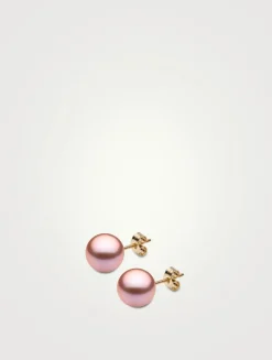 Classic 18K Gold 7mm Pearl Stud Earrings