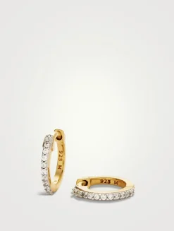 Classic Pavé Huggie Hoop Earrings