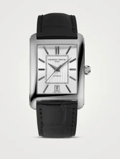 Classics Carrée Leather Strap Watch