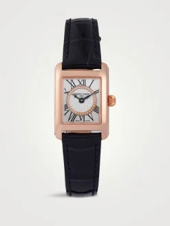 Classics Carrée Quartz Leather Strap Watch
