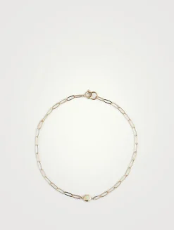 Classique 14K Gold Birthstone Paperclip Bracelet