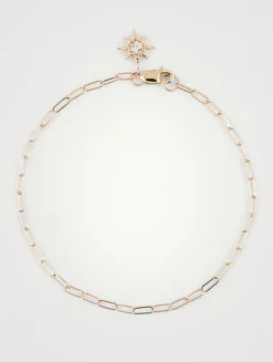 Classique 14K Gold Paper Clip Starburst Bracelet