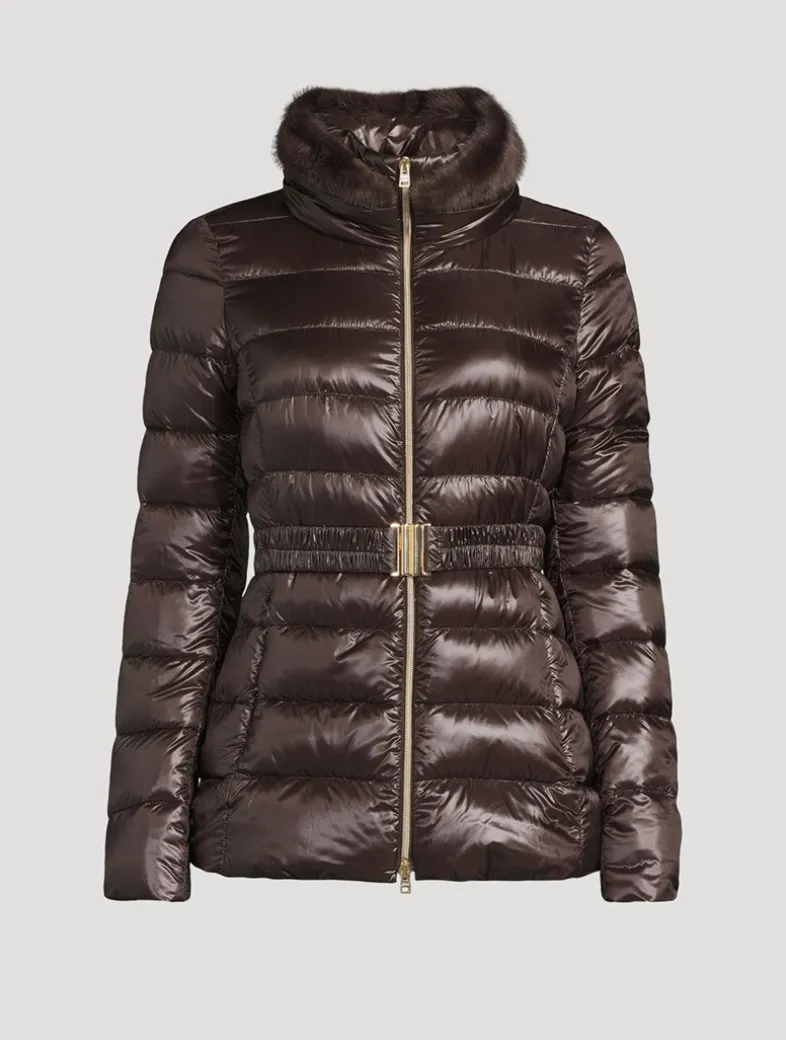 Claudia Faux Fur-Trimmed Down Jacket
