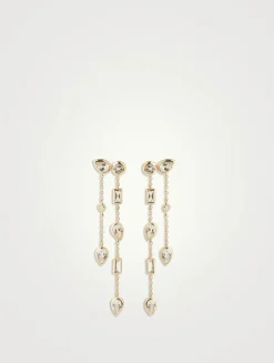 Cléo Eliana 14K Gold Double Chain Chandelier Earrings With Diamonds