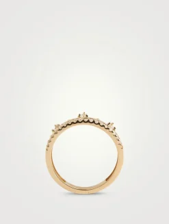 Cléo 14K Gold Pavé Crown Ring With Diamonds