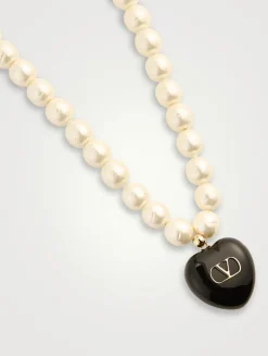 Coeur Royal Faux Pearl Necklace With Crystal