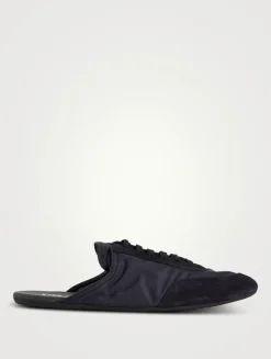 Collapse Re-Nylon And Suede Sneaker Mules