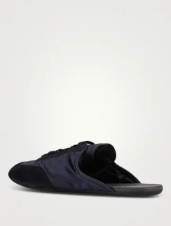 Collapse Re-Nylon And Suede Sneaker Mules