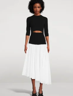 Colourblock Knit Midi Dress