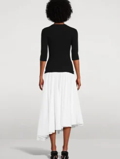 Colourblock Knit Midi Dress