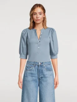 Coralee Puff-Sleeve T-Shirt