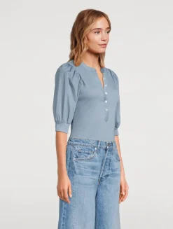 Coralee Puff-Sleeve T-Shirt