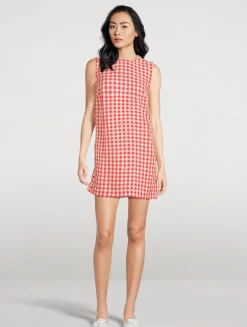 Coralie Shift Dress In Gingham Print