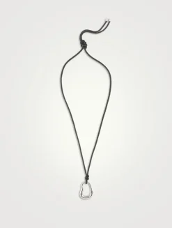 Cord Oval Pendant Necklace