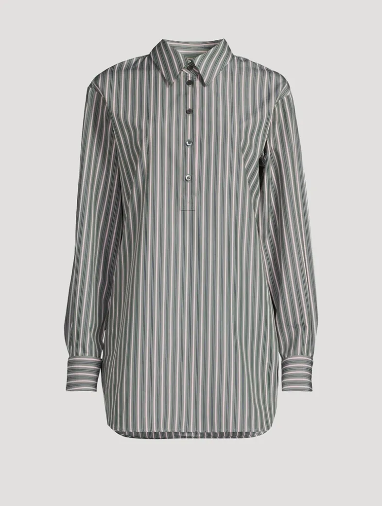 Corsala Poplin Shirt In Stripe Print