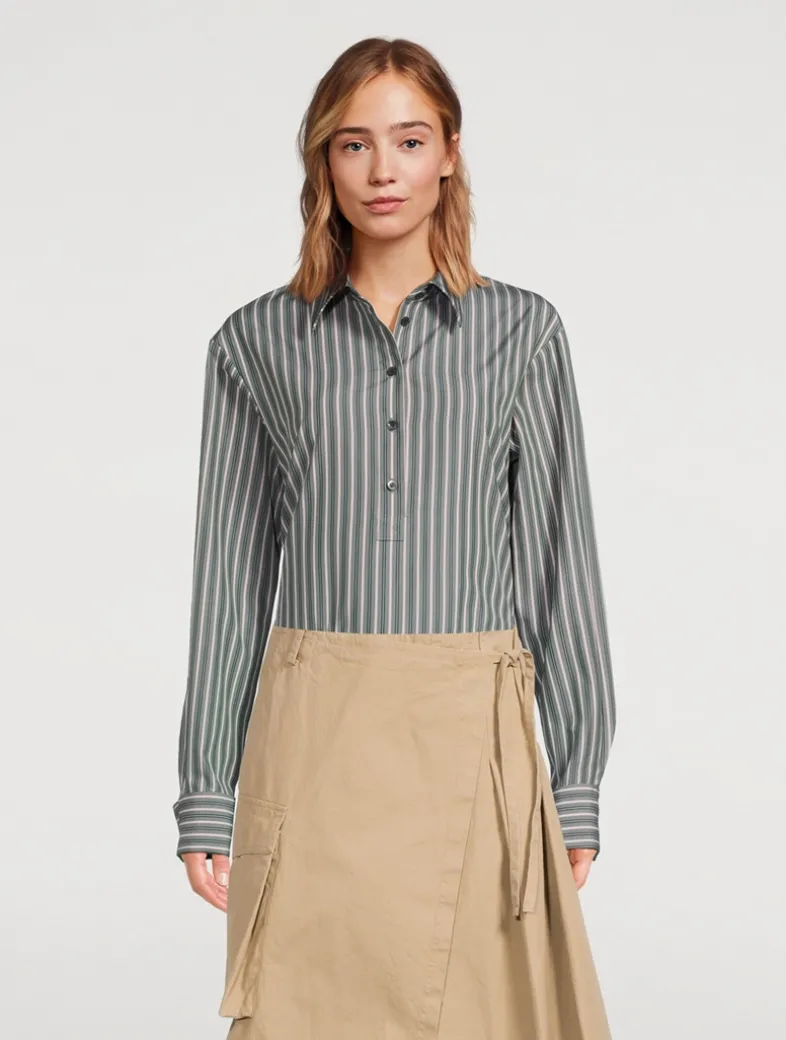 Corsala Poplin Shirt In Stripe Print