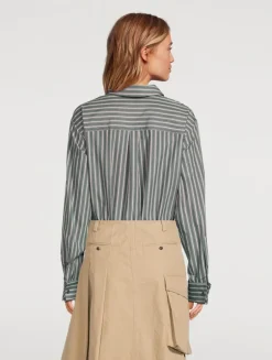 Corsala Poplin Shirt In Stripe Print