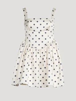 Corset Mini Dress In Polka Dot Print