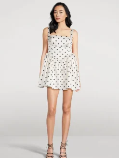 Corset Mini Dress In Polka Dot Print