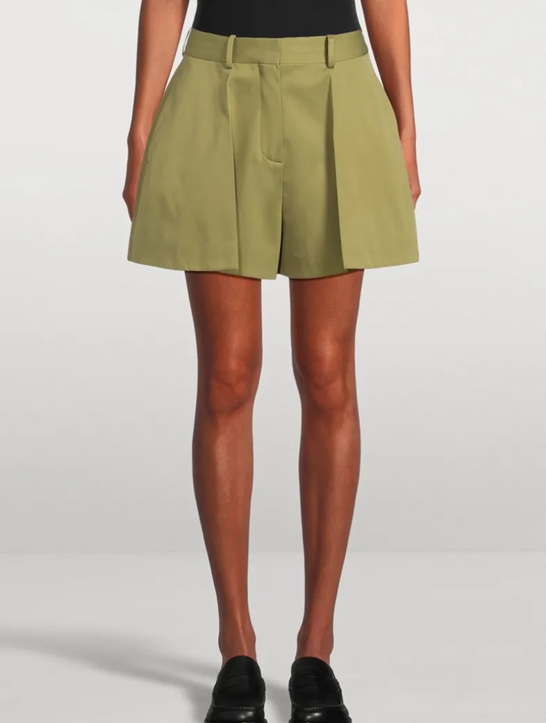 Cotton And Silk Trapeze Shorts